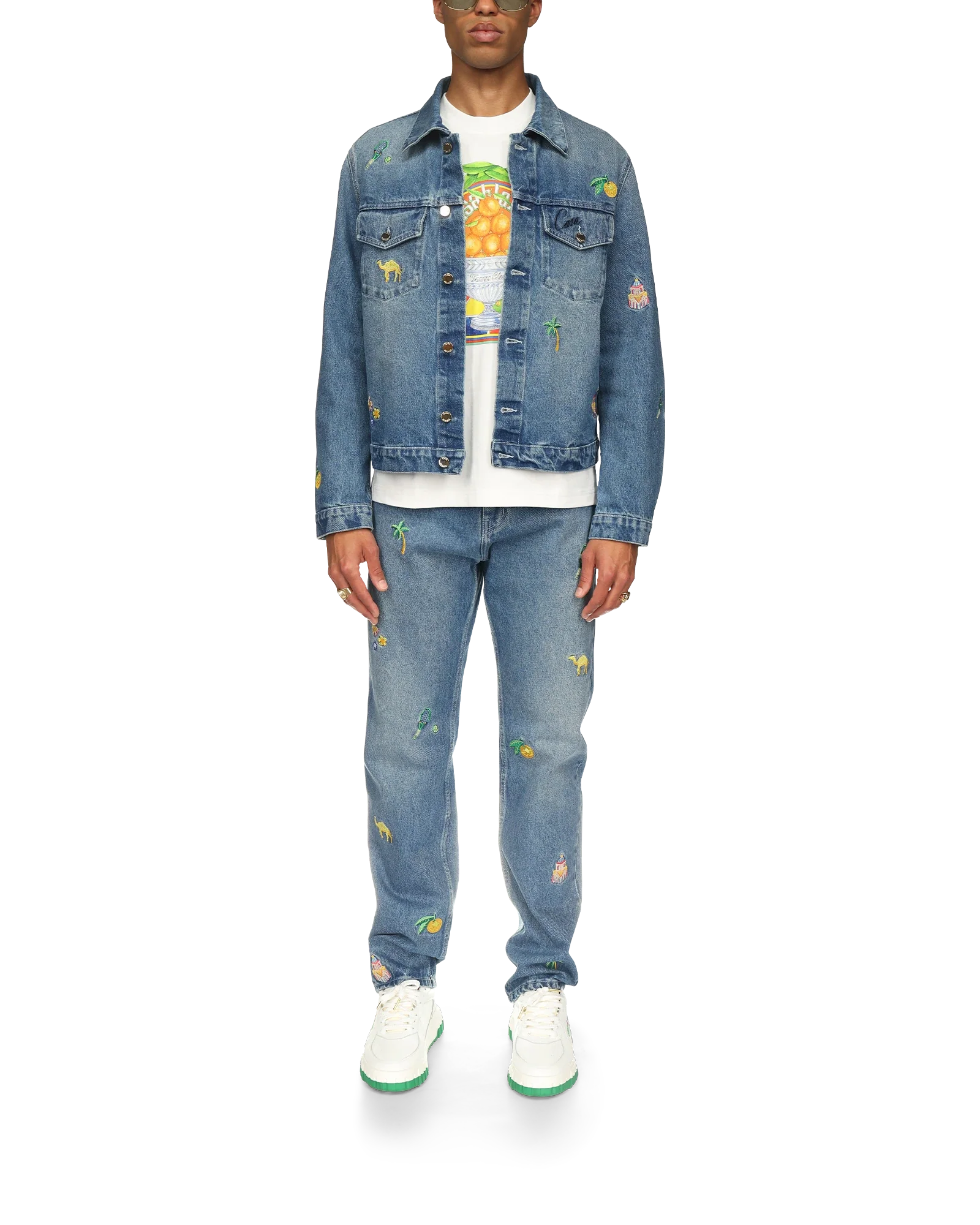Motif Denim Jeans