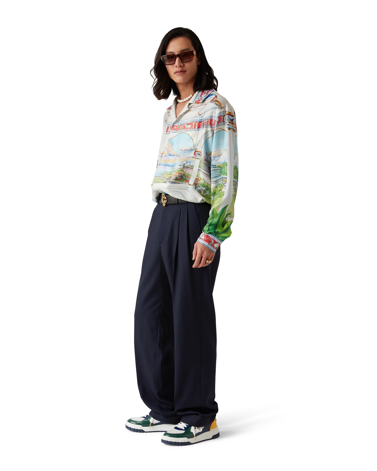 Wool Tailored Pleated Trousers