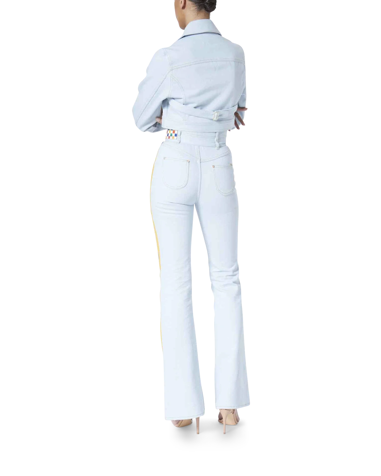Rainbow Cropped Denim Jacket