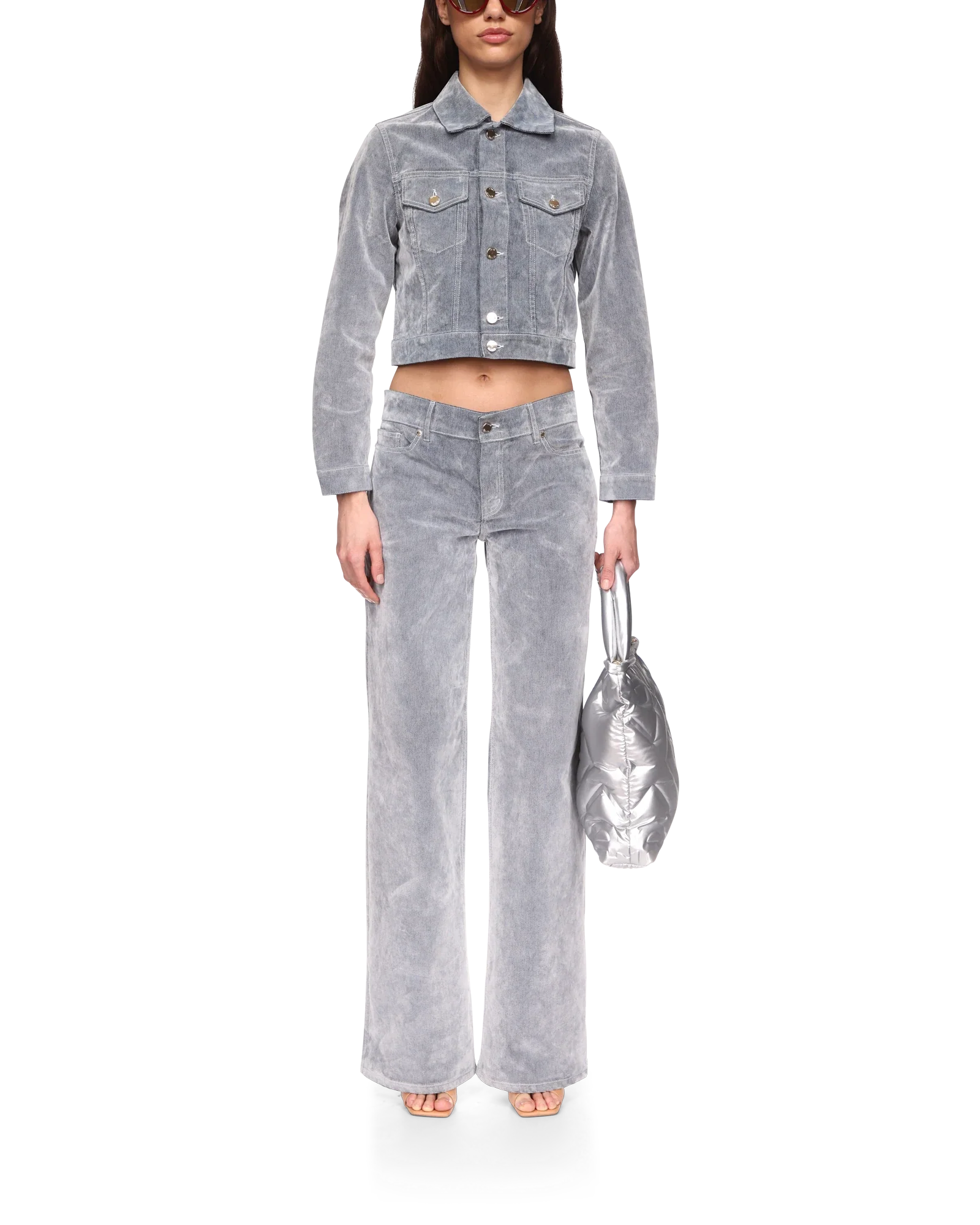 Peach Texture Denim Jacket
