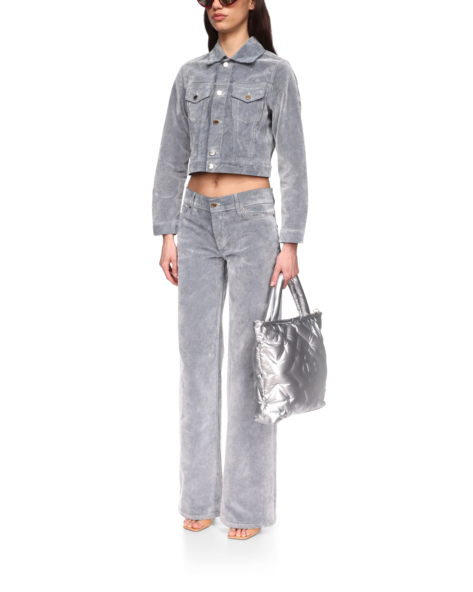 Peach Texture Denim Jacket
