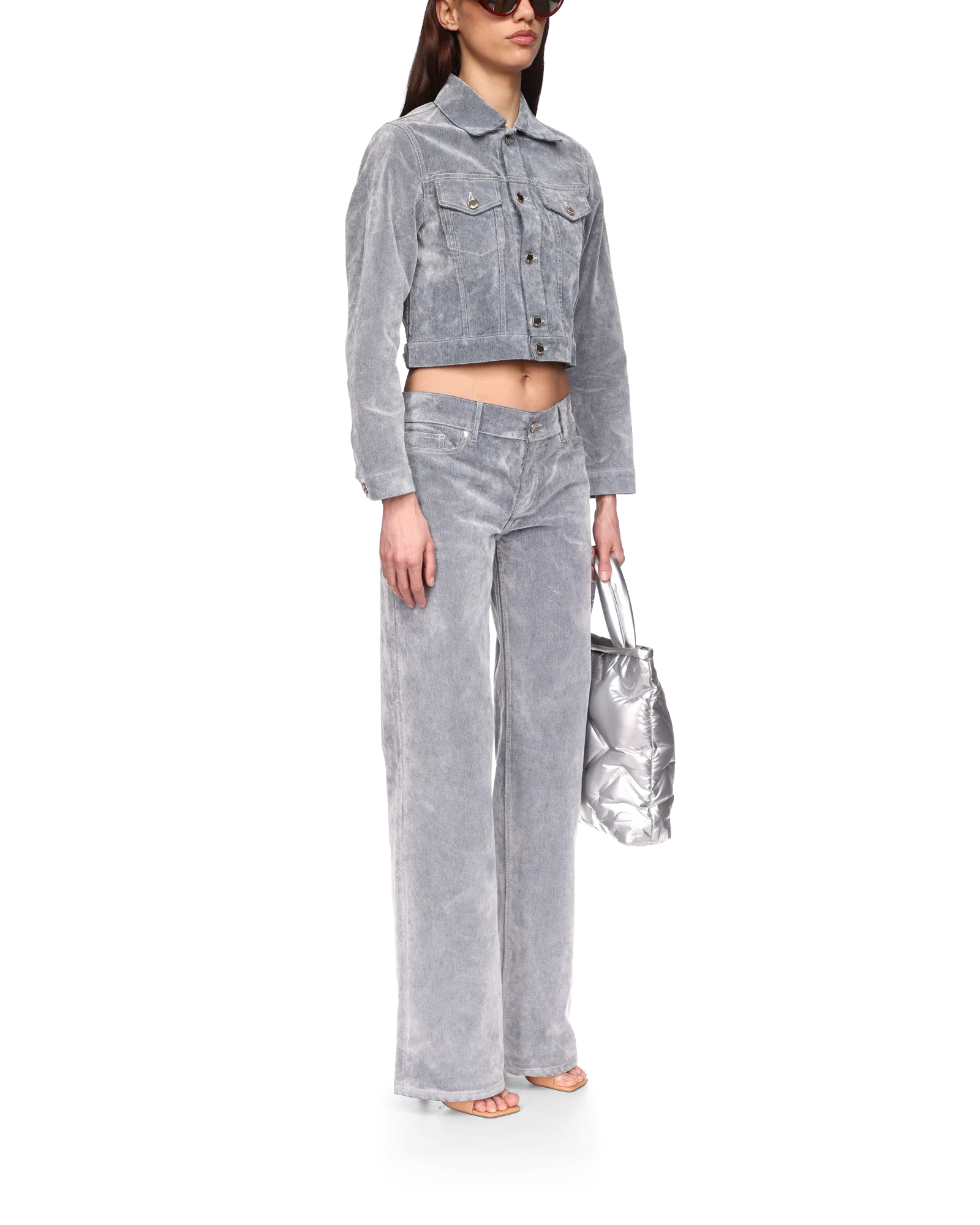 Peach Texture Denim Jacket